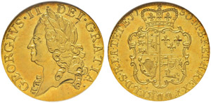 George II. 1727-1760. Guinea 1750.  S. 3680. ... 