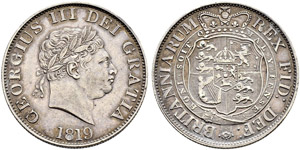 George III. 1760-1820. 1/2 Crown 1819.  ... 