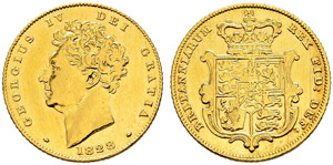 George IV. 1820-1830. Half sovereign 1828.  ... 