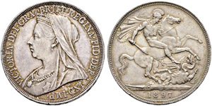 Victoria, 1837-1901. Crown 1897.  28.34 g. ... 