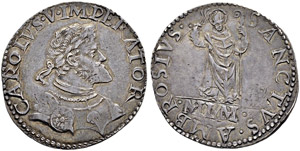 Milano - Carlo V, 1535-1556. Denaro da 32 ... 