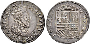 Milano - Filippo II. 1556-1598. Mezzo scudo ... 