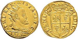Milano - Filippo II. 1556-1598. Doppia 1588. ... 