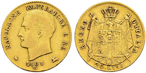 Milano - Napoleone I, 1805-1814. 20 Lire ... 