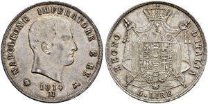 Milano - Napoleone I, 1805-1814. 5 Lire ... 