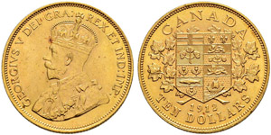 George V. 1910-1936. 10 Dollars 1912.  16.72 ... 