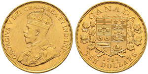 George V. 1910-1936. 10 Dollars 1913.  16.70 ... 