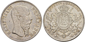 Maximilian I. 1864-1867. 1 Peso 1866, ... 