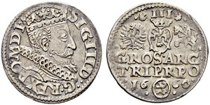 Sigismund III. 1587-1632. 3 Groschen 1606, ... 
