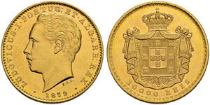 Luis I. 1861-1889. 10000 Reis 1879, ... 
