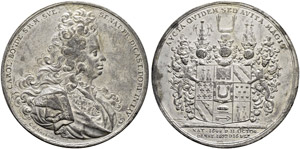 Karl XII. 1697-1718. Zinnmedaille 1699. Auf ... 