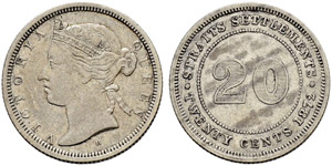 Victoria, 1837-1901. 20 Cents 1872.  5.40 g. ... 
