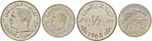 Republik. 1/2 Dinar 1968. ESSAI und 1/2 ... 