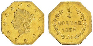Territorial Gold. 1/4 Dollar (octagonal) ... 