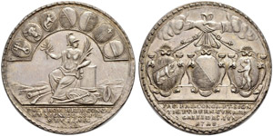 Aargau - Baden - Silbermedaille 1718. Friede ... 