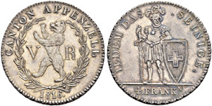 Appenzell Ausserrhoden - 4 Franken 1816.  ... 