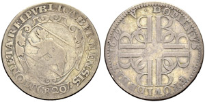 20 Kreuzer 1679. Av. Ovales Berner Wappen in ... 