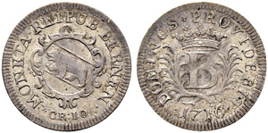 10 Kreuzer 1716. Av. Berner Wappen auf ... 