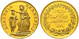 Verdienstmedaille in Gold 1812. Av. Behelmte ... 