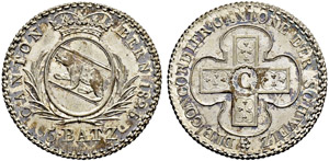 5 Batzen 1826. Av. Gekröntes ovales Wappen ... 