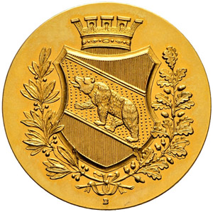 Goldmedaille o. J. (20. Jh.). Av. Gekröntes ... 