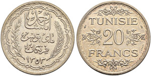 Essaies - 20 francs  1353ah  AR  20.06g  KM ... 