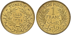 Piedforts with essaies - 1 franc  ... 