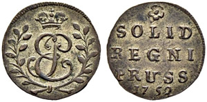 Solidus 1759, Königsberg Mint. 0,53 g. ... 