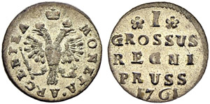 Groschen 1761, Königsberg Mint. 0,85 g. ... 