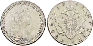 1763 - Rouble 1777, St. Petersburg Mint, ... 