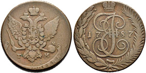 1763 - 5 Kopecks 1787, Tauric Mint, TM. ... 