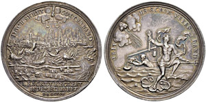 Hamburg, Stadt - Silbermedaille 1756. Auf ... 