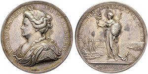 Anne, 1702-1714.  - Silbermedaille 1713. Auf ... 