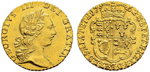 George III. 1760-1820.  - 1/4 Guinea 1762. ... 