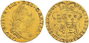 George III. 1760-1820.  - 1/2 Guinea 1786. ... 
