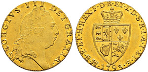 George III. 1760-1820.  - Guinea 1793. 8.38 ... 