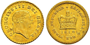 George III. 1760-1820.  - 1/3 Guinea 1810. ... 