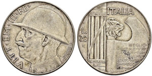 20 Lire 1928 AN VI, Roma. 19.95 g. Nomisma ... 