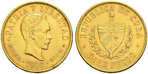 Republik - 10 Pesos 1916. 16.71 g. Fr. 3. ... 