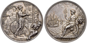 Utrecht, Stadt - Silbermedaille 1713. Auf ... 