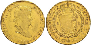 Fernando VII. 1808-1824.  - 8 Escudos 1824, ... 