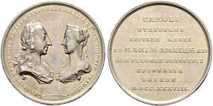 August III. 1733-1763.  - Silbermedaille ... 