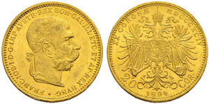 Franz Joseph I. 1848-1916.  - 20 Kronen ... 