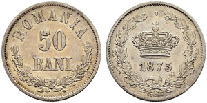 Probe - 50 Bani 1873, Brüssel. 2.47 g. ... 