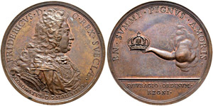 Friedrich I. 1720-1751.  - Bronzemedaille ... 