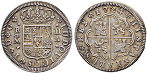 Königreich - Luis I. 1724.  - 2 Reales ... 