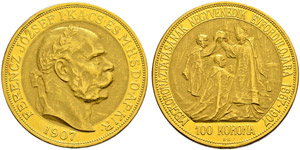Franz Joseph I. 1848-1916.  - 100 Kronen ... 