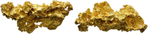 Goldnugget. Kristalline Struktur. 17.19 g. ... 