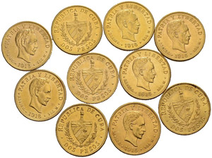 KUBA - 2 Pesos 1916. Feingewicht total 30.1 ... 