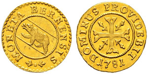 BERN - Vierer 1781. Goldabschlag. 0.83 g. ... 